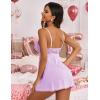 imageAvidlove Women Nightgown Sexy Sleepwear Lace Chemise Vneck Modal Babydoll Lounge DressLight Purple