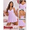 imageAvidlove Women Nightgown Sexy Sleepwear Lace Chemise Vneck Modal Babydoll Lounge DressLight Purple