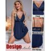 imageAvidlove Women Nightgown Sexy Sleepwear Lace Chemise Vneck Modal Babydoll Lounge DressNavy Blue