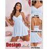 imageAvidlove Women Nightgown Sexy Sleepwear Lace Chemise Vneck Modal Babydoll Lounge DressPale Blue