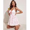 imageAvidlove Women Nightgown Sexy Sleepwear Lace Chemise Vneck Modal Babydoll Lounge DressRed Heart