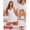 imageAvidlove Women Nightgown Sexy Sleepwear Lace Chemise Vneck Modal Babydoll Lounge DressWhite