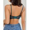imageAvidlove Womens Sexy Lace Bra Sheer Balconette Underwire Unlined Everyday Bras LingerieBluish Green