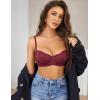 imageAvidlove Womens Sexy Lace Bra Sheer Balconette Underwire Unlined Everyday Bras LingerieDark Red