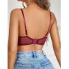 imageAvidlove Womens Sexy Lace Bra Sheer Balconette Underwire Unlined Everyday Bras LingerieDark Red