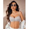 imageAvidlove Womens Sexy Lace Bra Sheer Balconette Underwire Unlined Everyday Bras LingerieLight Grey