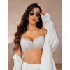 imageAvidlove Womens Sexy Lace Bra Sheer Balconette Underwire Unlined Everyday Bras LingerieLight Grey