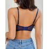 imageAvidlove Womens Sexy Lace Bra Sheer Balconette Underwire Unlined Everyday Bras LingerieNavy Blue