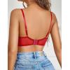 imageAvidlove Womens Sexy Lace Bra Sheer Balconette Underwire Unlined Everyday Bras LingerieRed