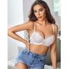 imageAvidlove Womens Sexy Lace Bra Sheer Balconette Underwire Unlined Everyday Bras LingerieWhite