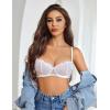 imageAvidlove Womens Sexy Lace Bra Sheer Balconette Underwire Unlined Everyday Bras LingerieWhite