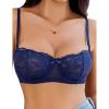imageAvidlove Womens Sexy Lace Bra Sheer Balconette Underwire Unlined Everyday Bras LingerieNavy Blue