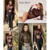 imageAvidlove Long Sleeve Bodysuit for Women Turtleneck Sheer Mesh Bodysuit Geo Print LeotardsRed Heart