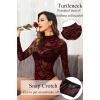 imageAvidlove Long Sleeve Bodysuit for Women Turtleneck Sheer Mesh Bodysuit Geo Print LeotardsWine Red
