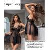 imageAvidlove Women Lingerie Lace Babydoll Mesh Nightgown Chemise Boudoir Nighty Sleepwear1black
