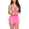 imageAvidlove Women Lingerie Lace Babydoll Mesh Nightgown Chemise Boudoir Nighty Sleepwear3hot Pink