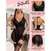 imageAvidlove Women Lingerie Lace Babydoll Mesh Nightgown Chemise Boudoir Nighty SleepwearBlackdouble Layer Cup