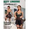 imageAvidlove Women Lingerie Lace Babydoll Mesh Nightgown Chemise Boudoir Nighty SleepwearBlackgreen