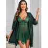 imageAvidlove Women Lingerie Lace Babydoll Mesh Nightgown Chemise Boudoir Nighty SleepwearDark Green
