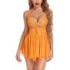 imageAvidlove Women Lingerie Lace Babydoll Mesh Nightgown Chemise Boudoir Nighty SleepwearOrange