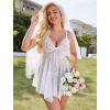 imageAvidlove Women Lingerie Lace Babydoll Mesh Nightgown Chemise Boudoir Nighty SleepwearWhite