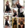 imageAvidlove Lingerie for Women Lace Babydoll Sleepwear Boudoir Outfits Plus Size Langeray XS5XLAblack
