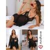 imageAvidlove Lingerie for Women Lace Babydoll Sleepwear Boudoir Outfits Plus Size Langeray XS5XLAblack