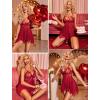 imageAvidlove Lingerie for Women Lace Babydoll Sleepwear Boudoir Outfits Plus Size Langeray XS5XLAdark Red