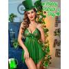 imageAvidlove Lingerie for Women Lace Babydoll Sleepwear Boudoir Outfits Plus Size Langeray XS5XLBdark Green