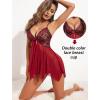 imageAvidlove Lingerie for Women Lace Babydoll Sleepwear Boudoir Outfits Plus Size Langeray XS5XLBwine Red