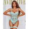 imageAvidlove Lingerie for Women Lace Corset and Panty Outfits Garter Lingerie Sets SXXLLight Green