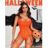 imageAvidlove Lingerie for Women Lace Corset and Panty Outfits Garter Lingerie Sets SXXLOrange