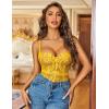 imageAvidlove Lingerie for Women Lace Corset and Panty Outfits Garter Lingerie Sets SXXLYellow