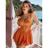 imageAvidlove Lingerie for Women Sexy Lace Babydoll Mesh Chemise Boudoir Nighty with Garter BeltCaramel