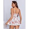 imageAvidlove Lingerie for Women Sexy Lace Babydoll Mesh Chemise Boudoir Nighty with Garter BeltWhite Floral