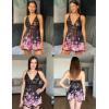 imageAvidlove Women Lingerie Lace Babydoll Strap Chemise Halter Teddy V Neck Mesh NightgownGradient Flowers