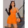 imageAvidlove Women Lingerie Lace Babydoll Strap Chemise Halter Teddy V Neck Mesh NightgownOrange Halloween