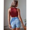 imageAvidlove Womens Fishnet Top Sexy Cut Out Crop Short Hollow Out Cropped Tank TopS M LCardinal Red