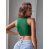 imageAvidlove Womens Fishnet Top Sexy Cut Out Crop Short Hollow Out Cropped Tank TopS M LDark Green