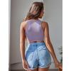 imageAvidlove Womens Fishnet Top Sexy Cut Out Crop Short Hollow Out Cropped Tank TopS M LLight Purple