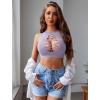 imageAvidlove Womens Fishnet Top Sexy Cut Out Crop Short Hollow Out Cropped Tank TopS M LLight Purple