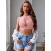 imageAvidlove Womens Fishnet Top Sexy Cut Out Crop Short Hollow Out Cropped Tank TopS M LPink