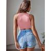 imageAvidlove Womens Fishnet Top Sexy Cut Out Crop Short Hollow Out Cropped Tank TopS M LPink