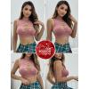 imageAvidlove Womens Fishnet Top Sexy Cut Out Crop Short Hollow Out Cropped Tank TopS M LPink Purple
