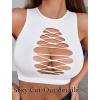 imageAvidlove Womens Fishnet Top Sexy Cut Out Crop Short Hollow Out Cropped Tank TopS M LWhite