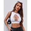 imageAvidlove Womens Fishnet Top Sexy Cut Out Crop Short Hollow Out Cropped Tank TopS M LWhite