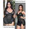 imageAvidlove Lingerie for Women Sexy Babydoll Lingerie Sheer Mesh Bodycon Mini Night Out Club Dress Side SlitBlack