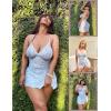 imageAvidlove Lingerie for Women Sexy Babydoll Lingerie Sheer Mesh Bodycon Mini Night Out Club Dress Side SlitLight Blue