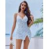 imageAvidlove Lingerie for Women Sexy Babydoll Lingerie Sheer Mesh Bodycon Mini Night Out Club Dress Side SlitLight Blue