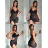 imageAvidlove Lingerie for Women Sexy Babydoll Lingerie Sheer Mesh Bodycon Mini Night Out Club Dress Side SlitPure Black